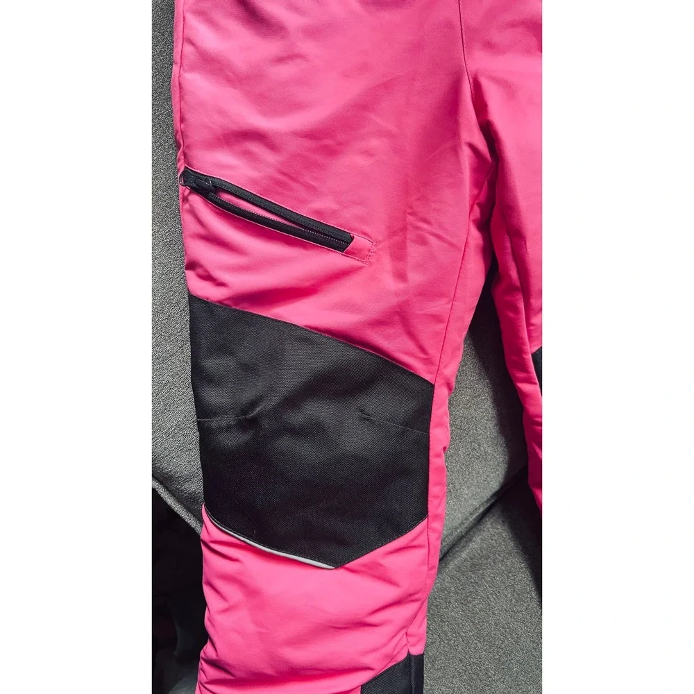 Swiss Tech Snow Bibs Kids Size M 7-8 Pink Insulated Winter Overalls